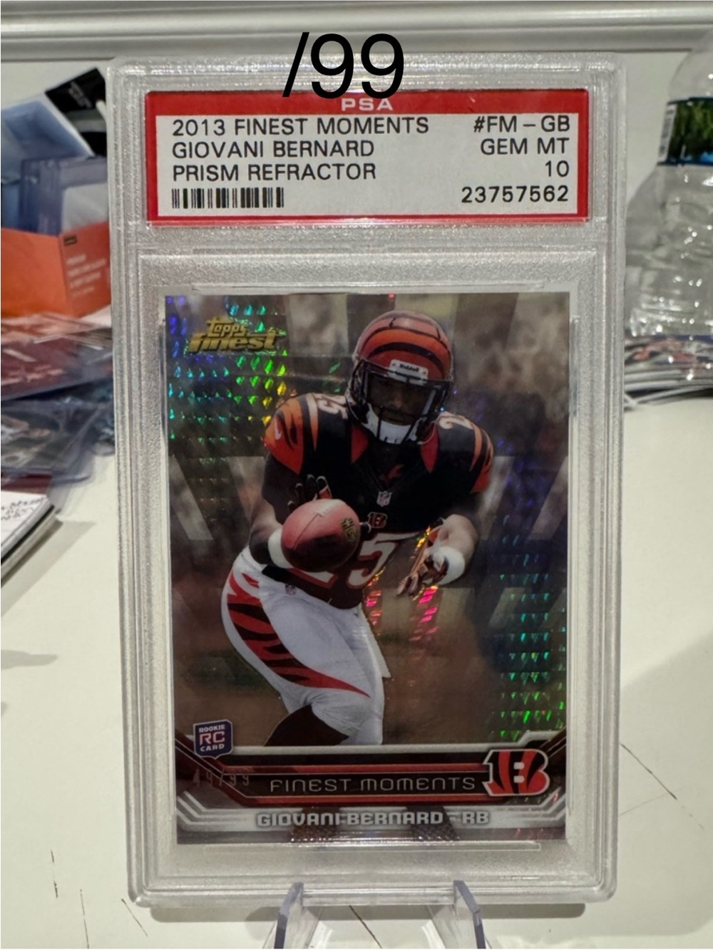 2013 Giovani Bernard Topps Finest Prizm Refractor Rookie RC /99 PSA 10 Gem Mint